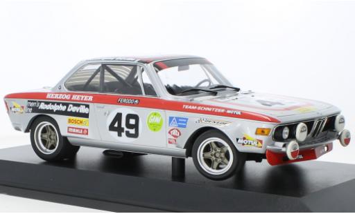 Diecast model cars Bmw 2800 CS No.49 Team Schnitzer-Motul 24h Spa 1972 1/18 Minichamps