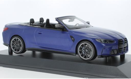 Diecast model cars Bmw M4 Cabriolet blue mat 2020 1/18 Minichamps