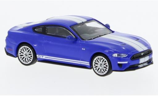 Diecast model cars Ford Mustang GT metallise blue/white 2018 1/87 Minichamps