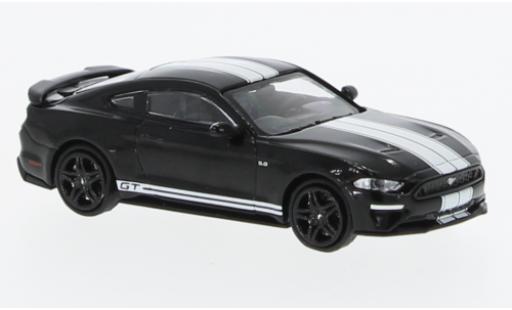 Diecast model cars Ford Mustang GT black/white 2018 1/87 Minichamps