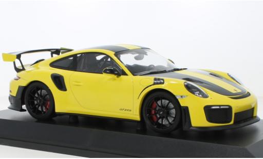 Diecast model cars Porsche 911 GT2 RS (991.2) yellow 2018 1/18 Minichamps
