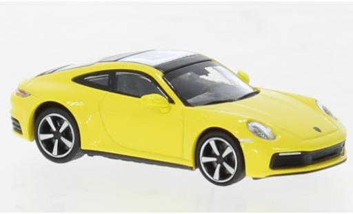 Diecast model cars Porsche 911 4S Carrera yellow 2019 1/87 Minichamps