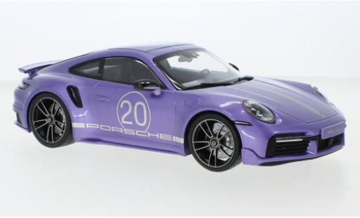 Diecast model cars Porsche 911 Turbo s metallise purple 2021 1/18 Minichamps