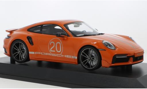Diecast model cars Porsche 911 Turbo s orange 2021 1/18 Minichamps
