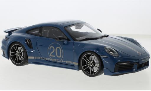 Diecast model cars Porsche 911 Turbo s Sport Design blue 2021 1/18 Minichamps