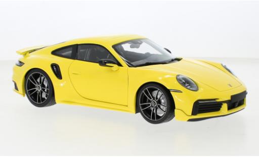Diecast model cars Porsche 911 Turbo s Sport Design yellow 2021 1/18 Minichamps