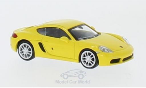 Diecast model cars Porsche 718 Cayman yellow 2016 1/87 Minichamps