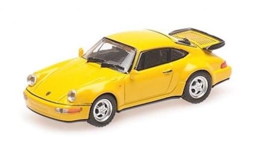 Diecast model cars Porsche 911 Turbo yellow 1990 1/87 Minichamps