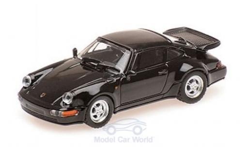 Diecast model cars Porsche 911 Turbo black 1990 1/87 Minichamps