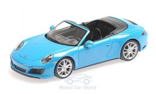 Diecast model cars Porsche 911 Cabriolet (991.2) Carrera 4 Convertible blue 2016 1/43 Minichamps