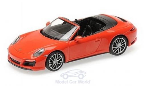 Diecast model cars Porsche 911 4S (991.2) Carrera Convertible orange 2016 1/43 Minichamps