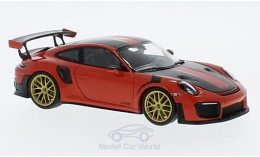 Diecast model cars Porsche 911 GT2 RS (991.2) GT2RS orange 2018 Weissach Package 1/43 Minichamps