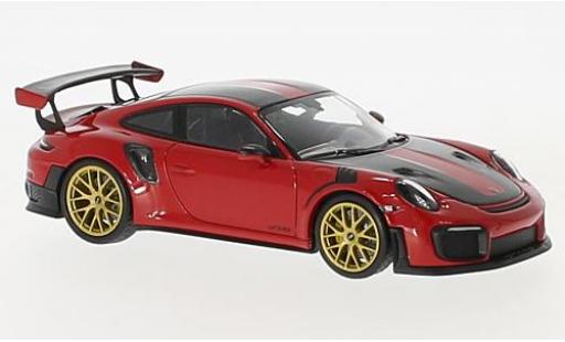 Diecast model cars Porsche 911 GT2 RS (991.2) GT2RS red/carbon 2018 Weissachpaket 1/43 Minichamps