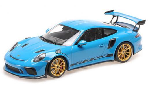 Diecast model cars Porsche 911 GT3 R (991.2) RS blue 2019 with Weissach Paket 1/18 Minichamps