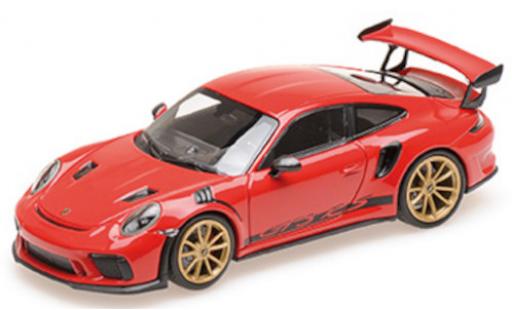Diecast model cars Porsche 911 GT3 R (991.2) RS red 2019 with goldenen Felgen 1/18 Minichamps
