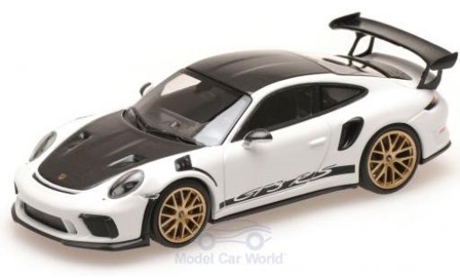 Diecast model cars Porsche 911 GT3 RS (991.2) white/carbon 2018 with Weissach Paket 1/43 Minichamps
