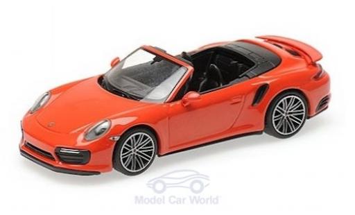 Diecast model cars Porsche 911 Turbo S (991.2) Convertible orange 2016 1/43 Minichamps