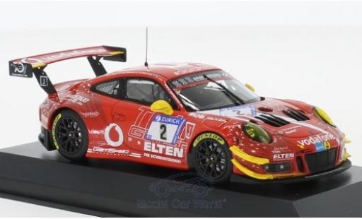Diecast model cars Porsche 911 GT3 R No.2 Gigaspeed Team 24h N&Atilde;&frac14;rburgring 2018 S.Jans/M.B&Atilde;&para;ckmann/J-E.Slooten/L.Luhr 1/43 Minichamps