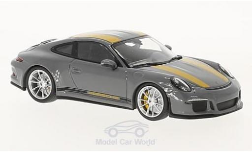 Diecast model cars Porsche 911 R grey/yellow 2016 1/43 Minichamps