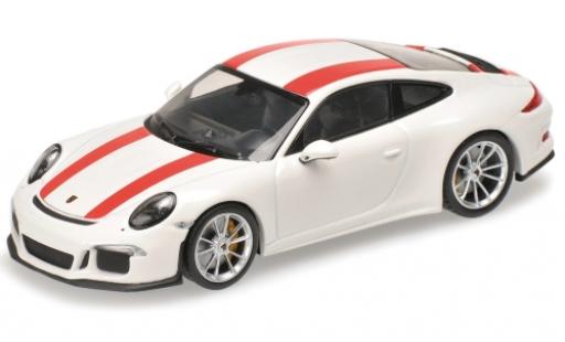 Diecast model cars Porsche 911 R white/red 2016 1/12 Minichamps
