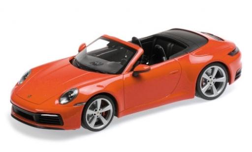 Diecast model cars Porsche 911 4S Carrera Convertible orange 2019 1/18 Minichamps