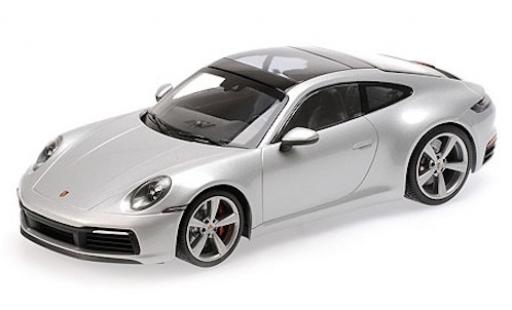 Diecast model cars Porsche 911 4S Carrera grey 2019 1/18 Minichamps