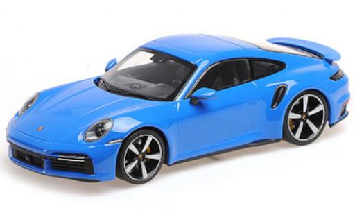 Diecast model cars Porsche 911 Turbo s blue 2021 1/18 Minichamps