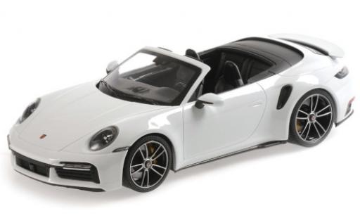 Diecast model cars Porsche 911 Turbo s Convertible metallic white 2020 1/18 Minichamps