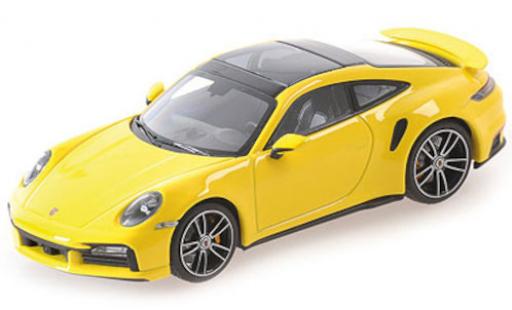 Diecast model cars Porsche 911 Turbo s yellow 2020 1/18 Minichamps