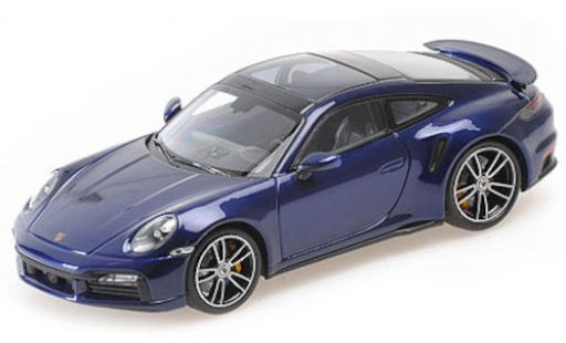 Diecast model cars Porsche 911 Turbo s metallic blue 2020 1/43 Minichamps