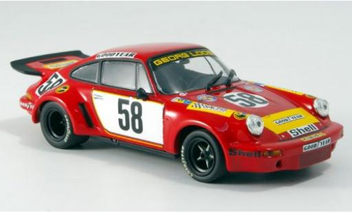 Diecast model cars Porsche 911 RSR Carrera 3.0 No.58 Gelo Racing Team 24h Le Mans 1975 J.Fitzpatrick/G.van Lennep/M.Schurti sans Vitrine 1/43 Minichamps