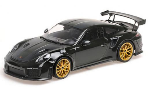 Diecast model cars Porsche 911 GT2 RS (991.2) green/carbon 2018 avec Weissach Paket et dor&Atilde;&copy; Magnesium jantes 1/18 Minichamps