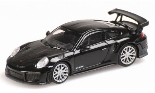 Diecast model cars Porsche 911 GT2 RS black 2018 avec Carbon-Capot 1/87 Minichamps