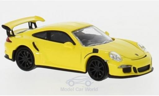 Diecast model cars Porsche 911 GT3 RS yellow 2015 1/87 Minichamps