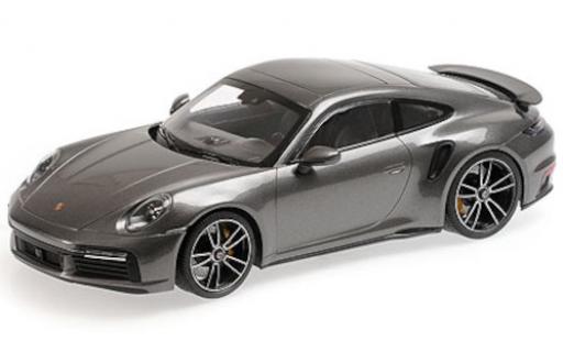 Diecast model cars Porsche 911 Turbo s metallic grey 2020 1/18 Minichamps