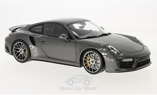 Diecast model cars Porsche 911 Turbo S metallic grey 2016 1/18 Minichamps