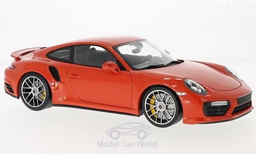 Diecast model cars Porsche 911 Turbo S orange 2016 1/18 Minichamps
