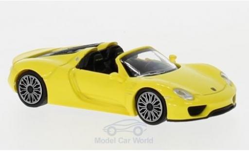 Diecast model cars Porsche 918 Base Spyder yellow 2015 1/87 Minichamps