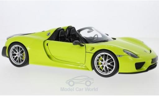 Diecast model cars Porsche 918 Weissach Package Spyder green/carbon 2015 1/18 Minichamps