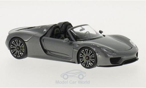 Diecast model cars Porsche 918 Base Spyder metallic grey 2013 1/43 Minichamps