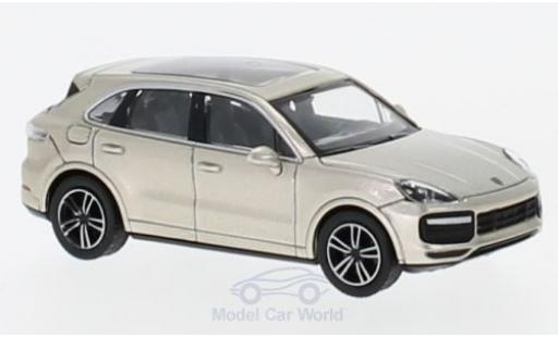 Diecast model cars Porsche Cayenne Turbo metallic beige 2017 1/87 Minichamps
