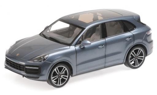 Diecast model cars Porsche Cayenne Turbo S metallic blue 2017 1/18 Minichamps