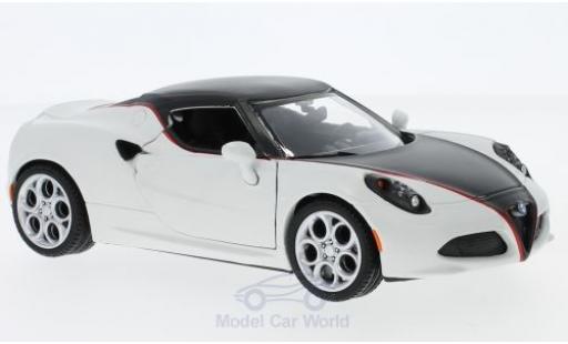 Diecast model cars Alfa Romeo 4C coupe matt-white/matt-black 1/24 Motormax