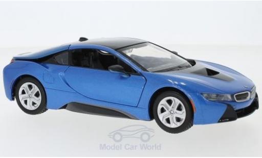 Diecast model cars Bmw i8 Coupe metallic blue 2018 1/24 Motormax