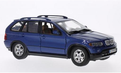Diecast model cars Bmw X5 suv metallic blue sans Vitrine 1/24 Motormax