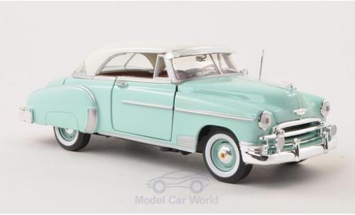 Diecast model cars Chevrolet Bel Air Coupe Hardtop turquoise/white 1950 1/24 Motormax