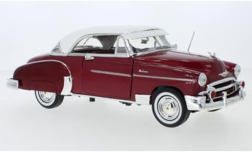 Diecast model cars Chevrolet Bel Air Coupe metallic red/white 1950 1/18 Motormax