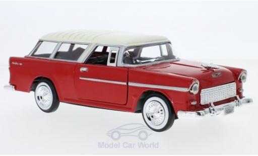 Diecast model cars Chevrolet Bel Air Station Wagon Nomad red/beige 1955 1/24 Motormax