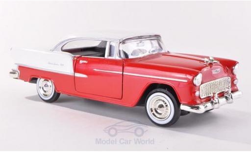 Diecast model cars Chevrolet Bel Air Coupe red/white 1955 without Vitrine 1/24 Motormax