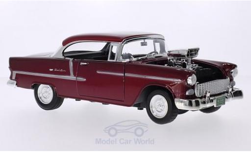 Diecast model cars Chevrolet Bel Air tuning metallic red 1955 1/18 Motormax